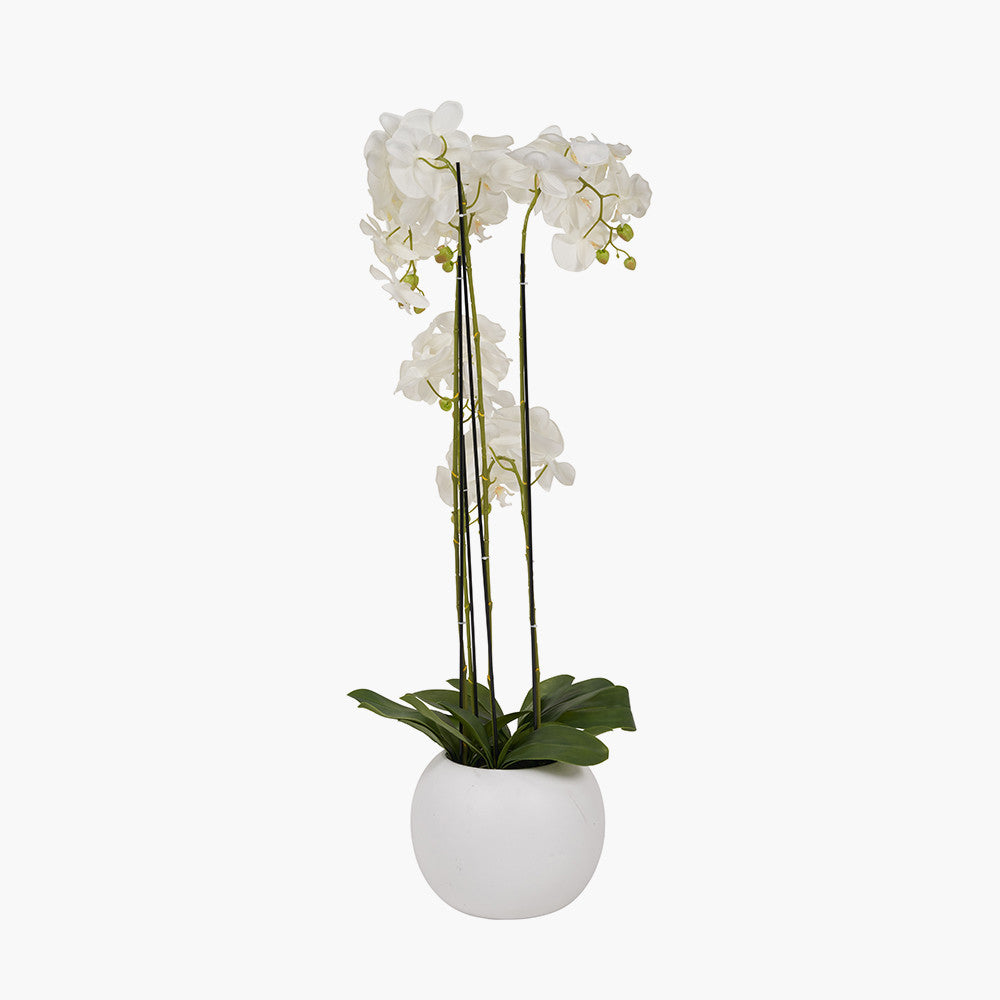Artificial Tall White Orchid in Pot